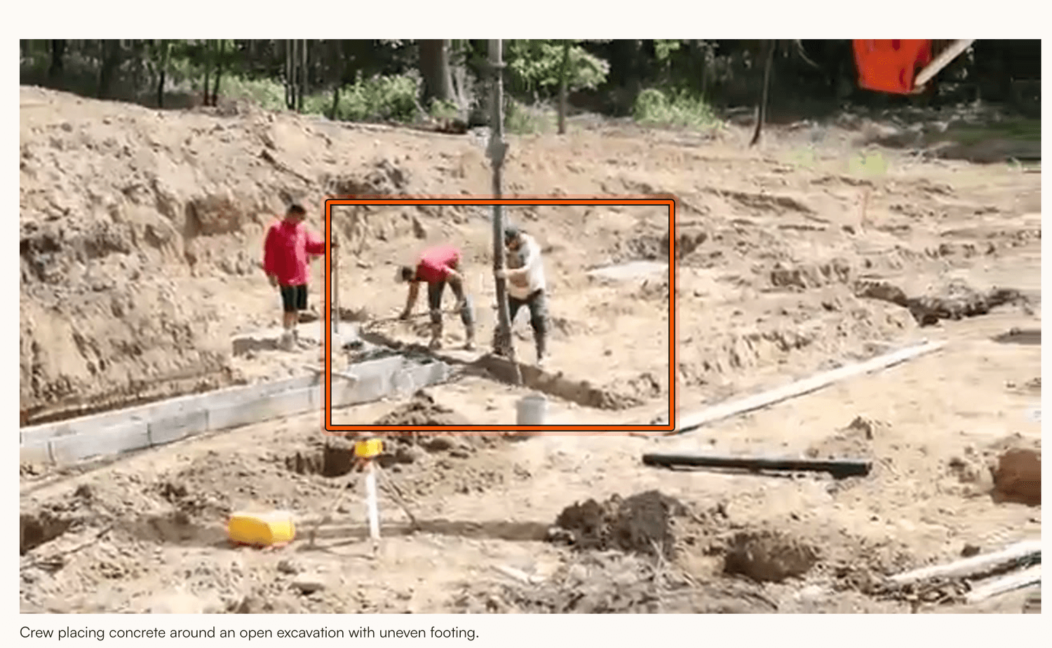 Quoto Build boxing a hazard on a jobsite frame and naming it