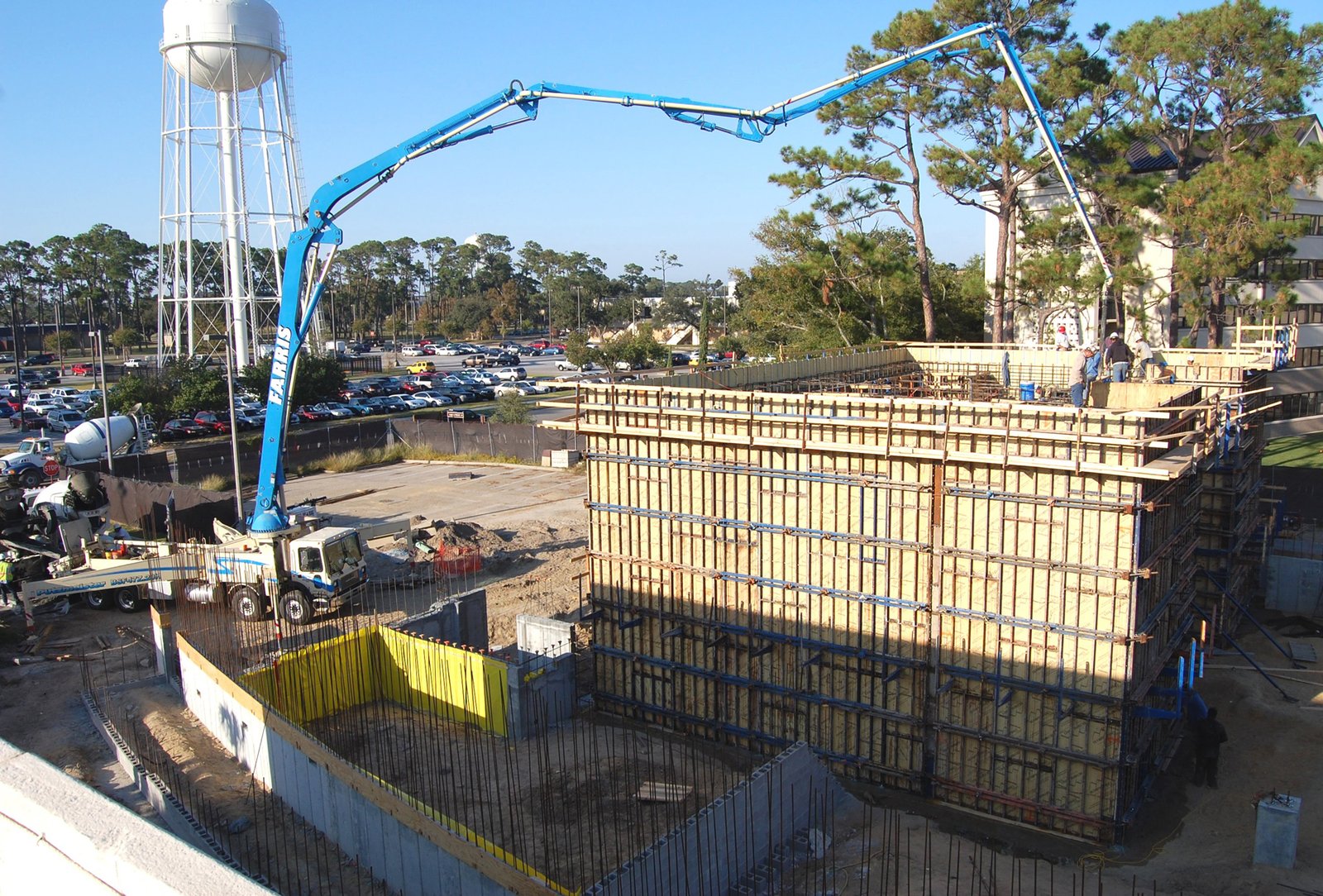 A concrete pour photographed on an active jobsite, captured in Quoto Build